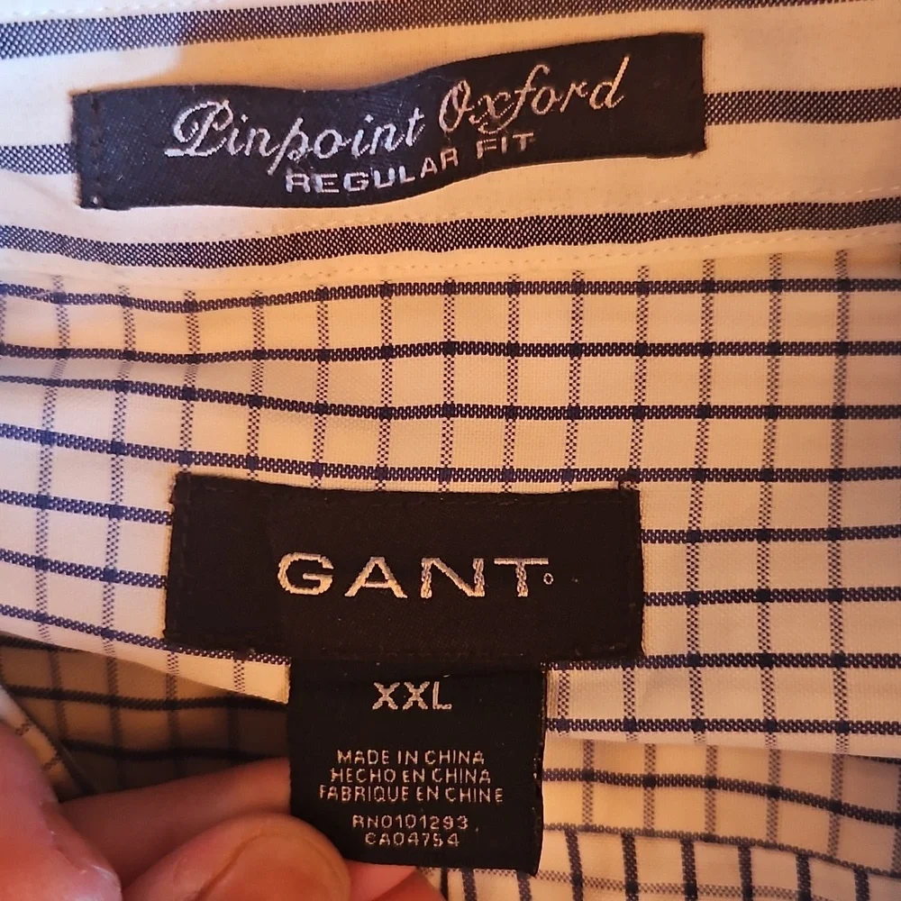 Gant Blue and White Checkered Casual Shirt - Picture 2 of 4